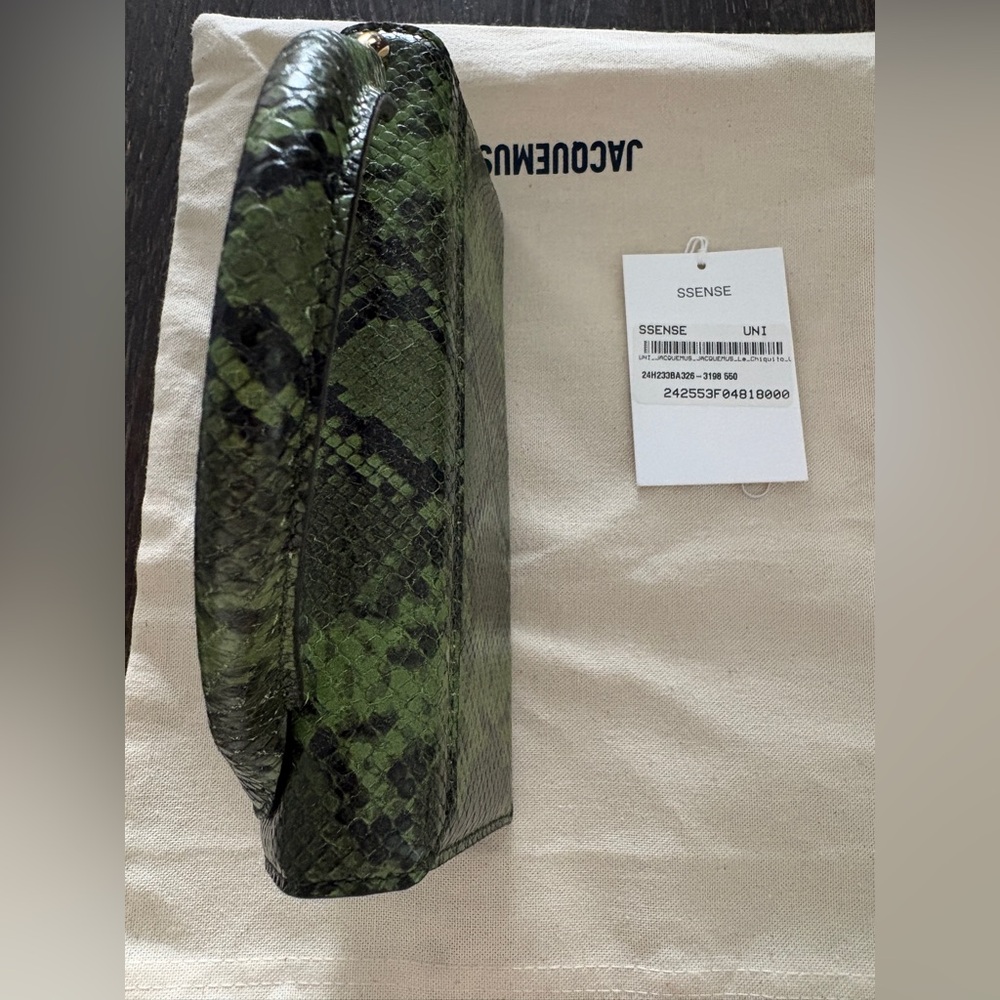 Jacquemus Green Snake-Embossed Le Chiquito Long Bag - Picture 2 of 6